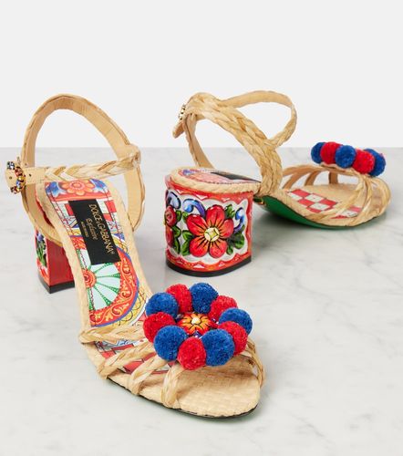 Sandali slingback Taormina 60 in rafia - Dolce&Gabbana - Modalova
