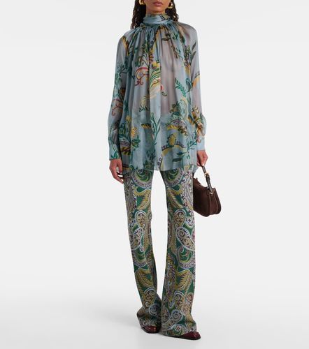 Top in seta con stampa e ruches - Etro - Modalova