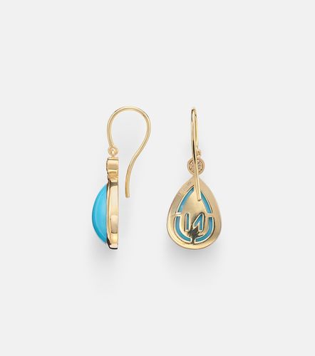 Pendientes de oro de 14 ct con turquesas y diamantes - Ileana Makri - Modalova