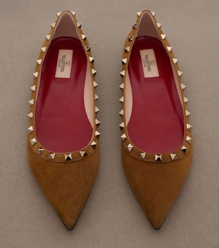 Bailarinas Rockstud de ante - Valentino Garavani - Modalova