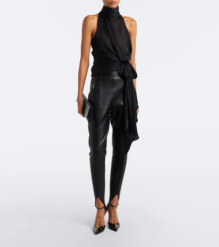 Top de satén de seda con lazo - Balmain - Modalova