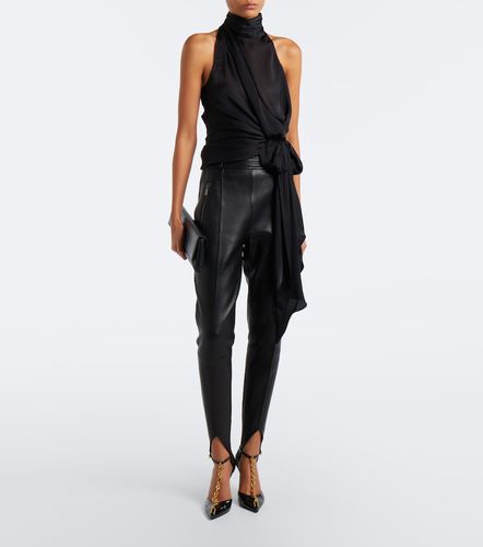 Top in raso di seta con fiocco - Balmain - Modalova