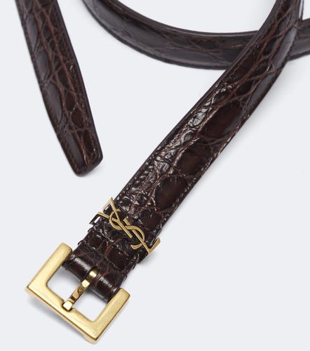 Cassandre croc-effect leather belt - Saint Laurent - Modalova