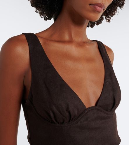 SIR Vestido midi de lino drapeado - SIR - Modalova
