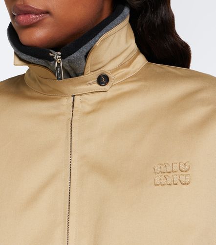 Chaqueta de sarga de algodón acolchada - Miu Miu - Modalova