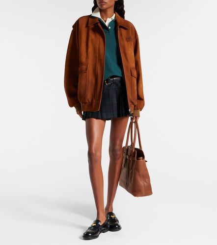 Plaid virgin wool twill miniskirt - Miu Miu - Modalova