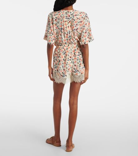 Shorts Noella de seda con encaje floral - Ulla Johnson - Modalova