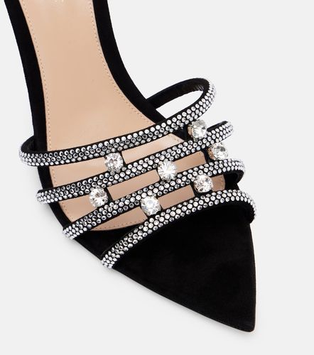 Elizabeth crystal-embellished suede mules - Gianvito Rossi - Modalova