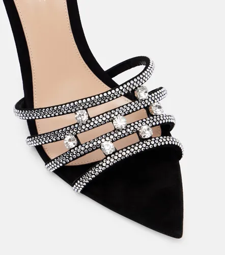 Elizabeth crystal-embellished suede mules - Gianvito Rossi - Modalova