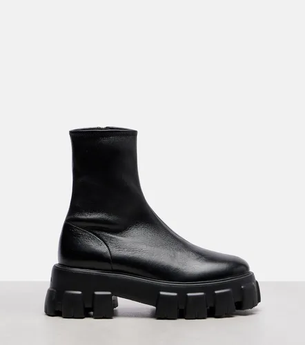 Prada Monolith leather ankle boots - Prada - Modalova