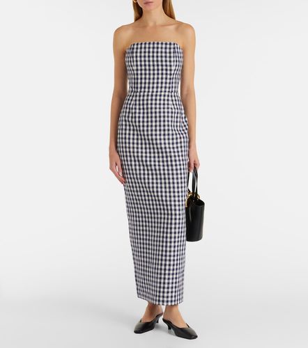 Romeo gingham strapless linen maxi dress - Posse - Modalova