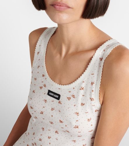Tank top de jersey de algodón floral - Miu Miu - Modalova