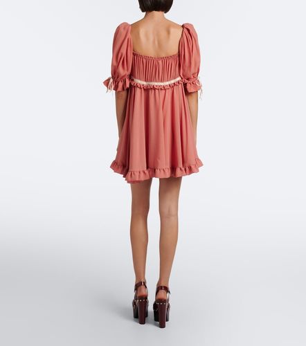 Ruffled silk georgette minidress - Chloe - Modalova