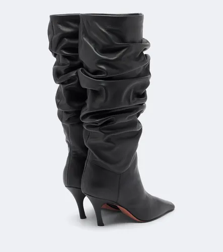 Jamie leather knee-high boots - Amina Muaddi - Modalova
