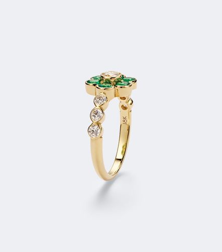 Anello Flora in 18kt con smeraldi e diamanti - Anita Ko - Modalova