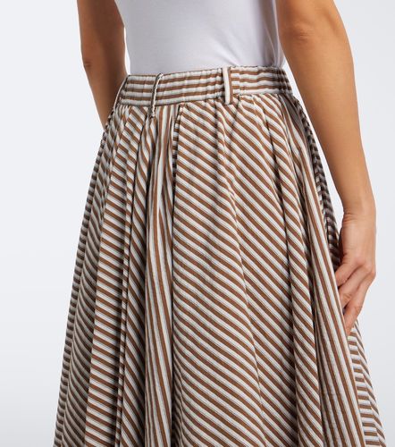 Striped cotton-blend poplin midi skirt - Brunello Cucinelli - Modalova