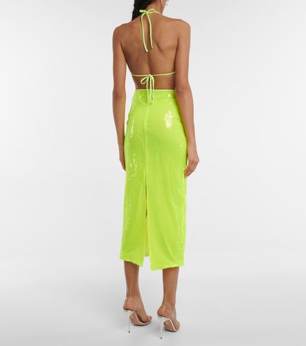 Sequined triangle bikini top - David Koma - Modalova