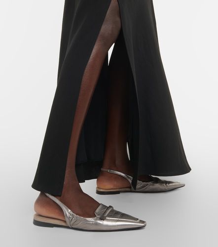 Metallic leather slingback flats - Brunello Cucinelli - Modalova