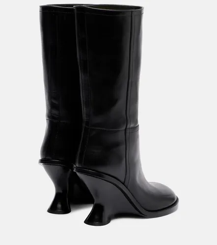 Leather wedge knee-high boots - Dries Van Noten - Modalova