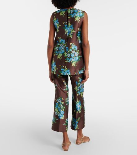 Floral cropped satin flared pants - Alemais - Modalova