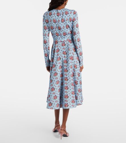 Abito midi in misto seta con stampa - Dolce&Gabbana - Modalova
