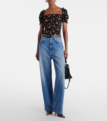 Floral silk-blend charmeuse top - Dolce&Gabbana - Modalova