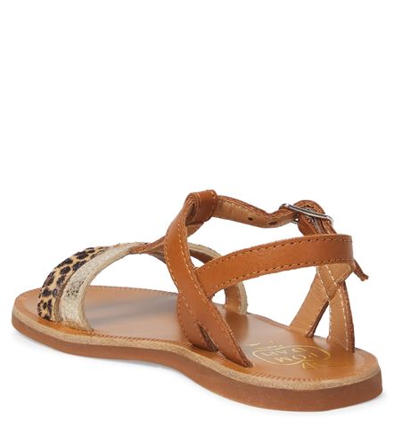 Sandalias Plagette de piel con estampado de leopardo - Pom d'Api - Modalova