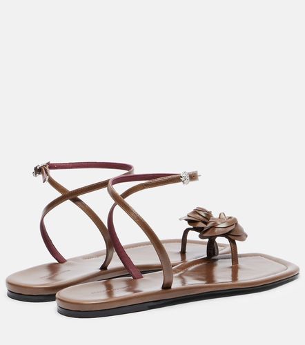 Floral-applique leather sandals - Magda Butrym - Modalova