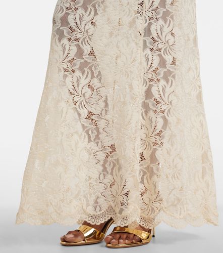 Vestido largo de satén con encaje - Rabanne - Modalova