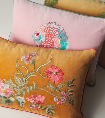 Cuscino in velluto di cotone con ricamo - Les-Ottomans - Modalova