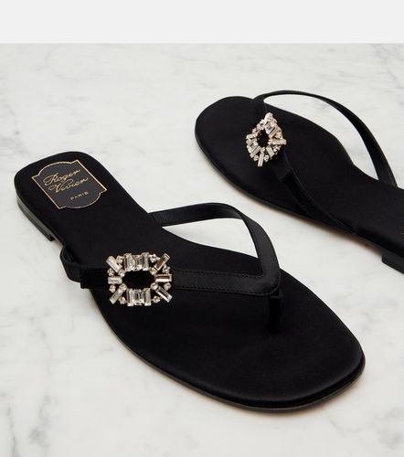 Embellished satin thong sandals - Roger Vivier - Modalova