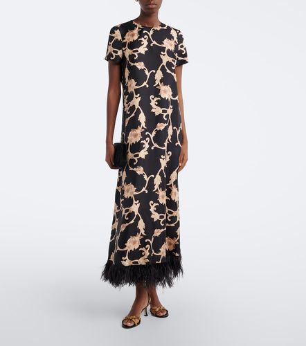 Buttercup feather-trimmed silk maxi dress - La DoubleJ - Modalova