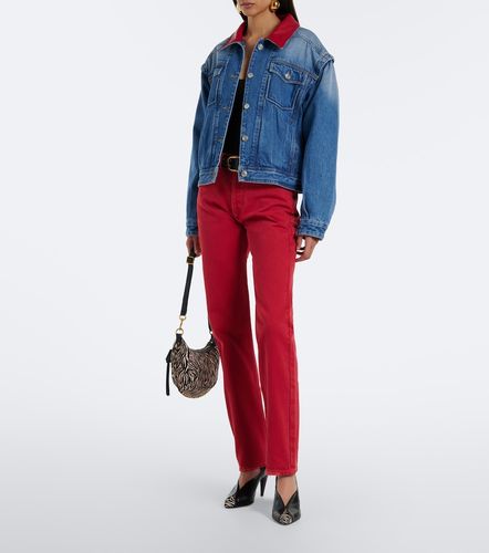 Devyn leather-trimmed denim jacket - Isabel Marant - Modalova