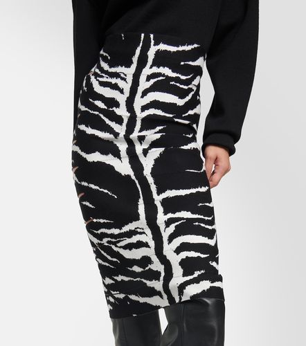 Zebra-printed high-rise midi skirt - Alaia - Modalova