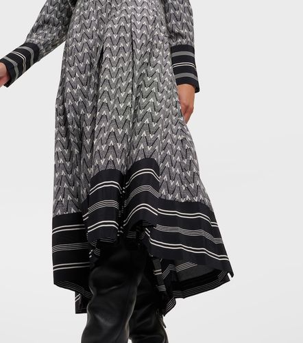 Gonna midi Norris in misto seta con logo - Veronica Beard - Modalova