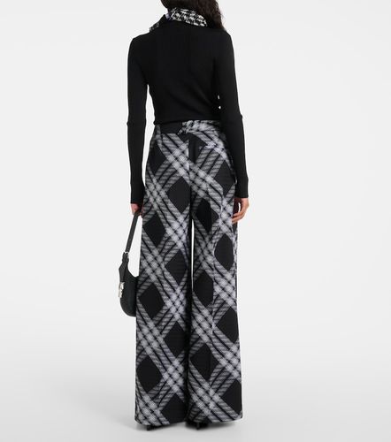 Checked wool wide-leg pants - Burberry - Modalova