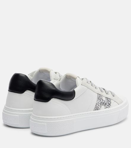 H705 Allacciato H glitter leather platform sneakers - Hogan - Modalova