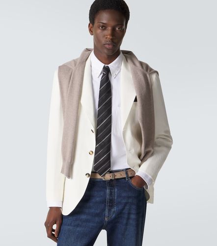 Corbata de seda a rayas - Brunello Cucinelli - Modalova