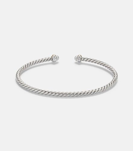 Pulsera Micro Cable Flex® de plata de ley y oro de 14 ct con perlas - David Yurman - Modalova