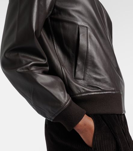 Hooded leather blouson jacket - Yves Salomon - Modalova