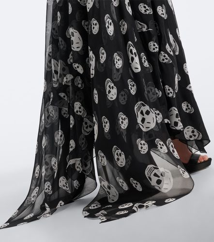 Maxikleid Skull aus Seidenchiffon - McQueen - Modalova