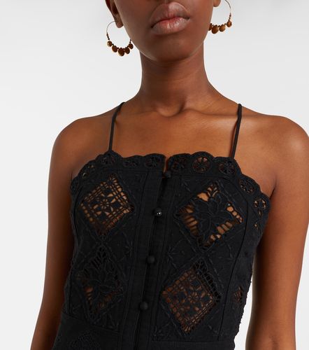 Vestido midi Nelsane de algodón y lino con croché - Isabel Marant - Modalova