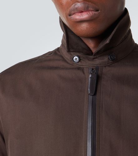 Leather-trimmed silk blouson jacket - Brioni - Modalova
