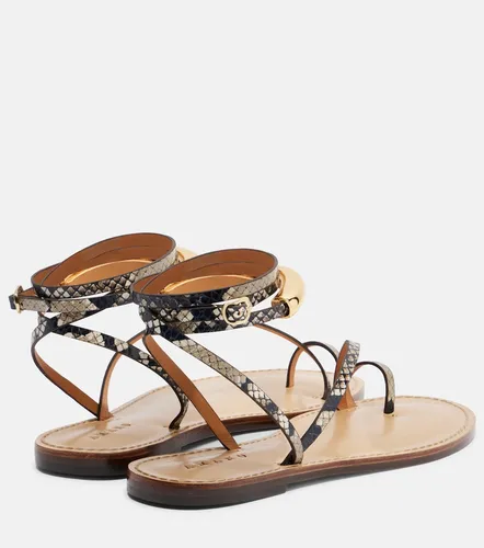 Kalahari snake-effect leather sandals - Amanu - Modalova