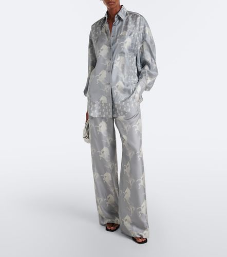 Printed silk satin wide-leg pants - Stella McCartney - Modalova