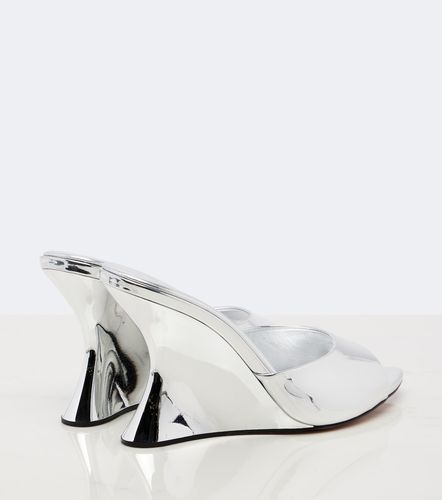 Bisous mirrored leather wedge mules - Aquazzura - Modalova