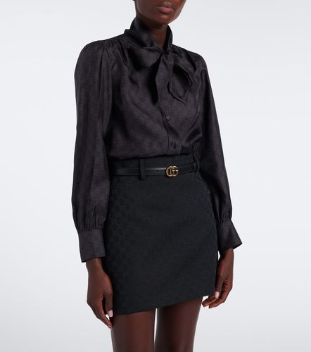 Blusa de sarga de seda con lazada y GG - Gucci - Modalova