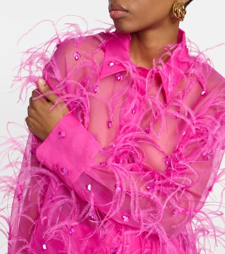 Blusa de organza de seda bordada - Valentino Garavani - Modalova