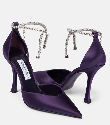 Pumps Stevie 100 in raso con cristalli - Jimmy Choo - Modalova