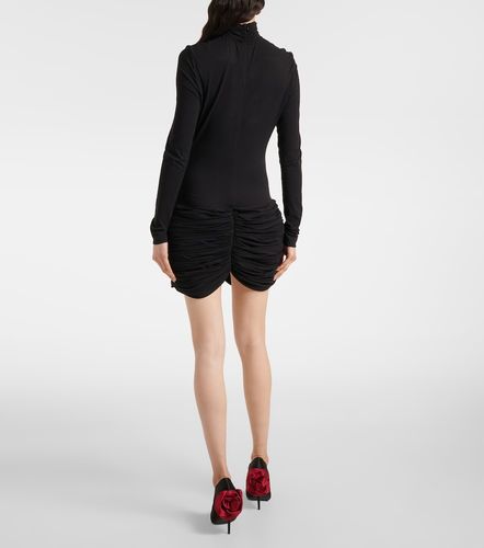 Ruched silk-blend minidress - Magda Butrym - Modalova